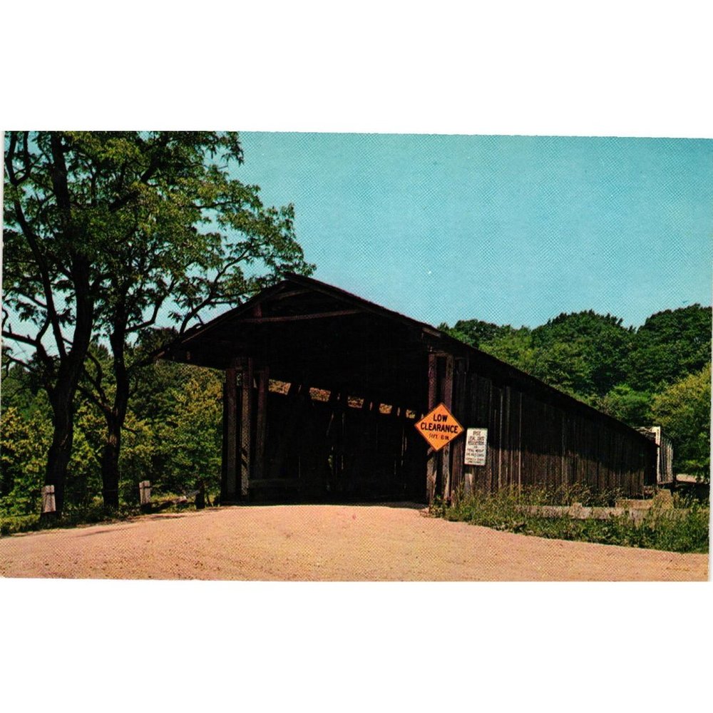 Covered Bridge Harpersfield Ohilo Geneva Grand River Postcards